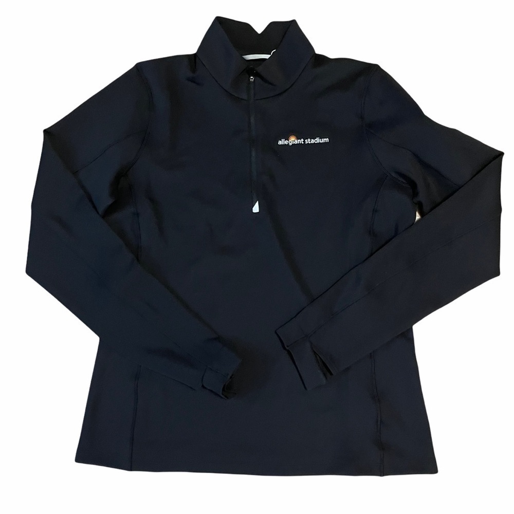 Las Vegas Raiders NFL Allegiant Stadiums Cutter & Buck Black 1/2 Zip Pul…